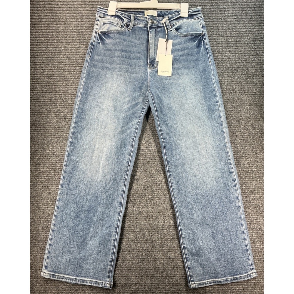 Short Story The Fine Print Straight Leg Jeans Women 31P Blue New With Tags